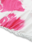 Sexy Gradient Print Ruffle Irregular Contrast Sloping Shoulder Wrapped Skirt Dresses