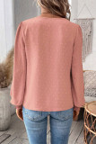 Daily Elegant Solid Color Lace V Neck Tops