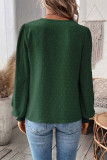 Daily Elegant Solid Color Lace V Neck Tops