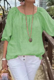 Casual Solid Color O Neck Tops
