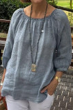Casual Solid Color O Neck Tops