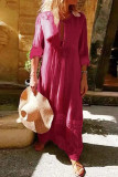 Casual Solid Color O Neck A Line Dresses