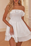 Sexy Solid Color Ruffle Strapless Strapless Dresses