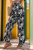 Casual Floral Print Patchwork Loose High Waist Straight Full Print Bottoms