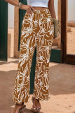Casual Floral Print Patchwork Loose High Waist Straight Full Print Bottoms
