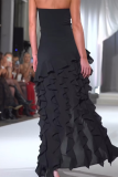 Sexy Solid Color Patchwork Irregular Stringy Selvedge Strapless Irregular Dresses