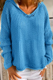 Casual Daily Solid Color Hollow Out Hooded Tops
