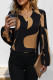 Daily Elegant Geometric Print Contrast V Neck Tops
