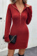 Casual Solid Color Zipper Weave Zipper Collar Wrapped Skirt Dresses