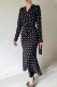 Elegant Polka Dot Frenulum V Neck One Step Skirt Dresses