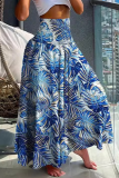 Elegant Floral Print Loose High Waist Type A Full Print Bottoms