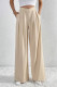 Casual Daily Solid Color Pocket Ruched Loose High Waist Wide Leg Solid Color Bottoms