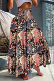 Elegant Floral Print Loose High Waist Type A Full Print Bottoms