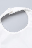 Sexy Street Solid Color Backless Halter A Line Dresses
