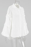 Casual Daily Solid Color Ruffle Peter Pan Collar Tops