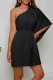 Casual Daily Solid Color Irregular Sloping Shoulder Irregular Dresses