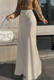 Elegant Solid Color Zipper Regular High Waist Solid Color Bottoms