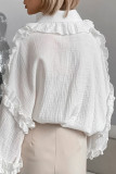 Casual Daily Solid Color Ruffle Peter Pan Collar Tops