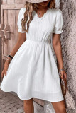Casual Daily Solid Color V Neck A Line Short Sleeve Dress