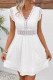 Sexy Solid Color Lace Hollow Out V Neck Waist Skirt Dresses