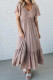 Elegant Solid Color Ruffle V Neck A Line Short Sleeve Dress