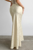Elegant Leopard Print Jacquard Zipper Regular High Waist Full Print Bottoms