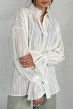 Casual Daily Solid Color Jacquard Texture Turndown Collar Tops