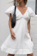 Sexy Street Solid Color Lace Up Ruched V Neck A Line Dresses