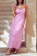 Sexy Solid Color Lace Up Backless V Neck Sling Dresses