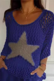 Sexy The stars Hollow Out See-Through U Neck Tops