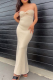 Sexy Solid Color Backless Weave Strapless One Step Skirt Dresses