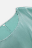 Elegant Solid Color Reflective O Neck Long Dresses