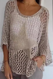 Sexy The stars Hollow Out See-Through U Neck Tops