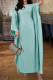 Elegant Solid Color Reflective O Neck Long Dresses