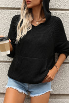 Casual Street The stars Pocket Patchwork Weave Hooded Tops