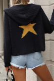 Casual Street The stars Pocket Patchwork Weave Hooded Tops