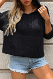 Casual Street The stars Pocket Patchwork Weave Hooded Tops