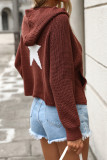 Casual Street The stars Pocket Patchwork Weave Hooded Tops