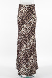 Casual Leopard Print Regular High Waist Full Print Bottoms