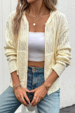 Casual Daily Solid Color Draw String Pocket Hooded Outerwear