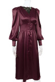 Fashion Street Solid Patchwork V Neck A Line Dresses