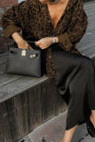 Casual Street Leopard Print Buttons Turndown Collar Tops