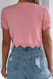 Sexy Vacation Solid Color Hollow Out Lace Up V Neck Outerwear