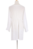 Casual Vacation Solid Color Patchwork See-Through Swimwears Cover Up