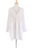 Casual Vacation Solid Color Patchwork See-Through Swimwears Cover Up