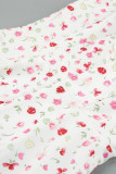 Celebrities Flowers Print O Neck Fishtail Dresses