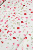 Celebrities Flowers Print O Neck Fishtail Dresses