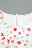 Celebrities Flowers Print O Neck Fishtail Dresses