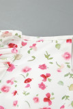 Celebrities Flowers Print O Neck Fishtail Dresses