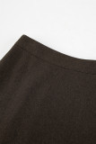 Elegant Solid Color Slit Fishtail Regular High Waist Solid Color Bottoms